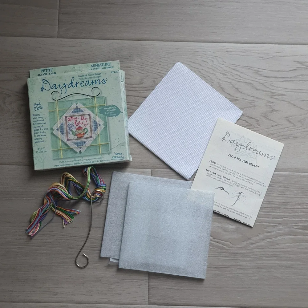 Dimensions Daydreams Petite In Glass Counted Cross Stitch Kit 72720 Teatime 2001